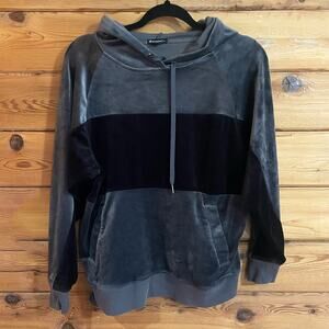 Champion Velour Hoodie Womens Small Black